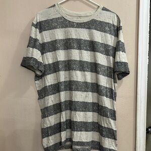 Toms Gray and White Striped Short Sleeve Tee